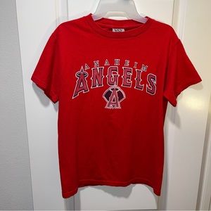 Vintage LEE Sports Anaheim Angels youth T-Shirt size L 14/16 red graphic tee